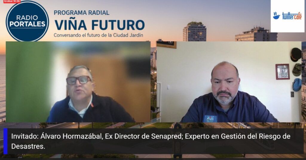 Álvaro Hormazábal en el programa Viña Futuro de Radio Portales de Viña del Mar con el periodista Mauricio Córdova